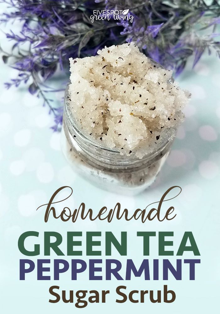 Homemade Green Tea and Peppermint Sugar Scrub -   16 skin care Organic sugar scrubs ideas