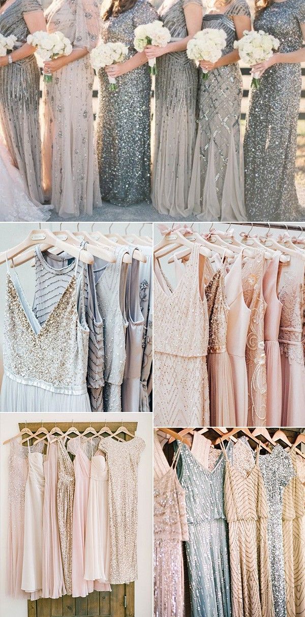 Shades of Sparkle: Top 10 Sequins Bridesmaid Dresses -   16 wedding Bridesmaids mismatched ideas