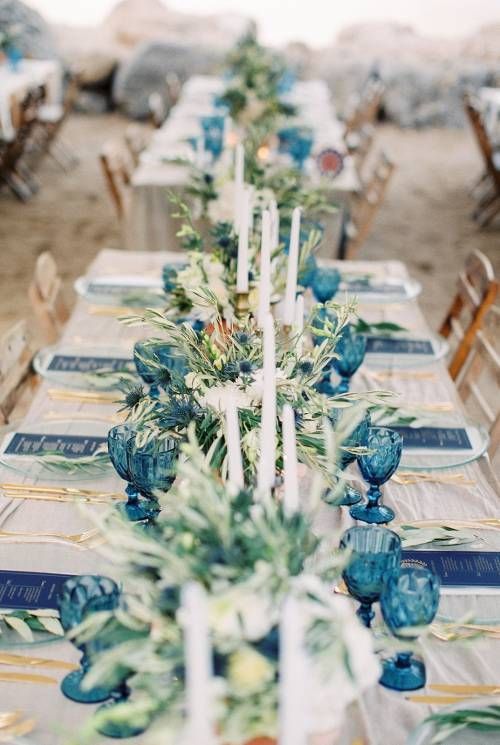 Elegant Australian Wedding in Greece -   16 wedding Reception blue ideas
