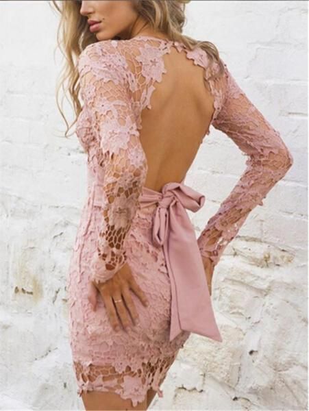 Backless Lace V Neck Bodycon Dresses -   17 dress Lace fashion ideas