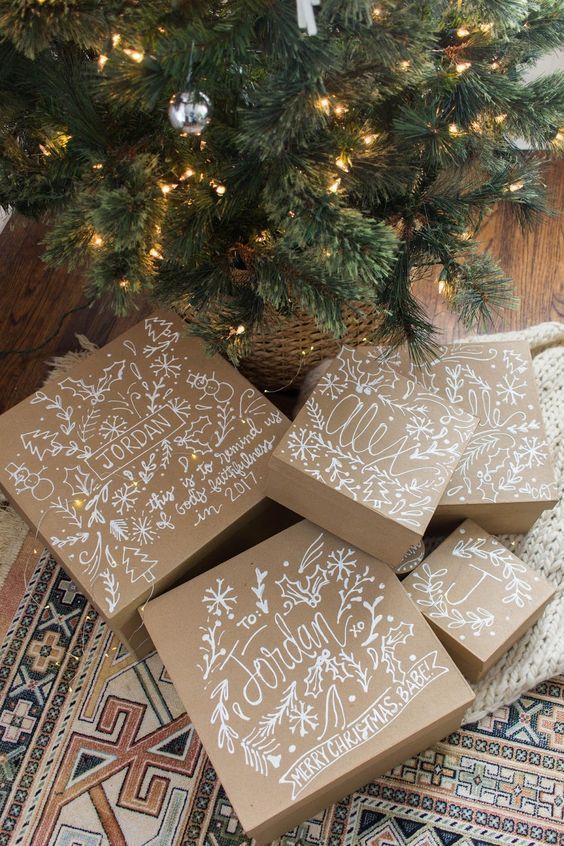 12 Creative Gift Wrap Ideas Using Simple Brown Paper -   17 holiday Gifts box ideas