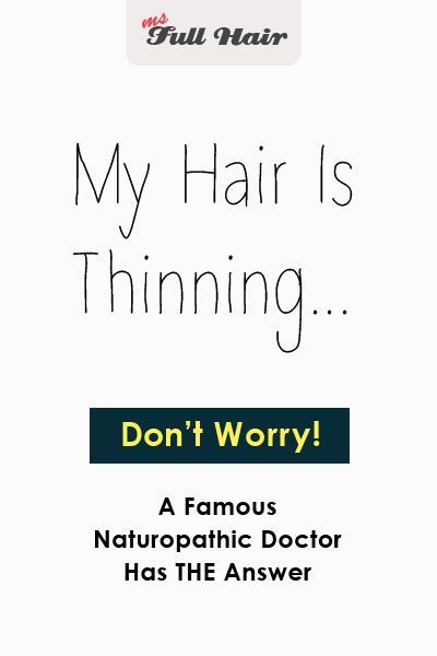 Dr Morse on Hair Loss: A Famous Naturopathic Doctor Has THE Answer -   17 thinning hair Women ideas