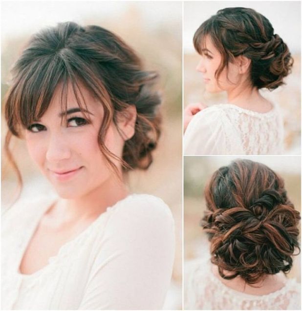 good low bun wedding hairstyles with bangs and hig -   17 wedding hairstyles With Bangs ideas