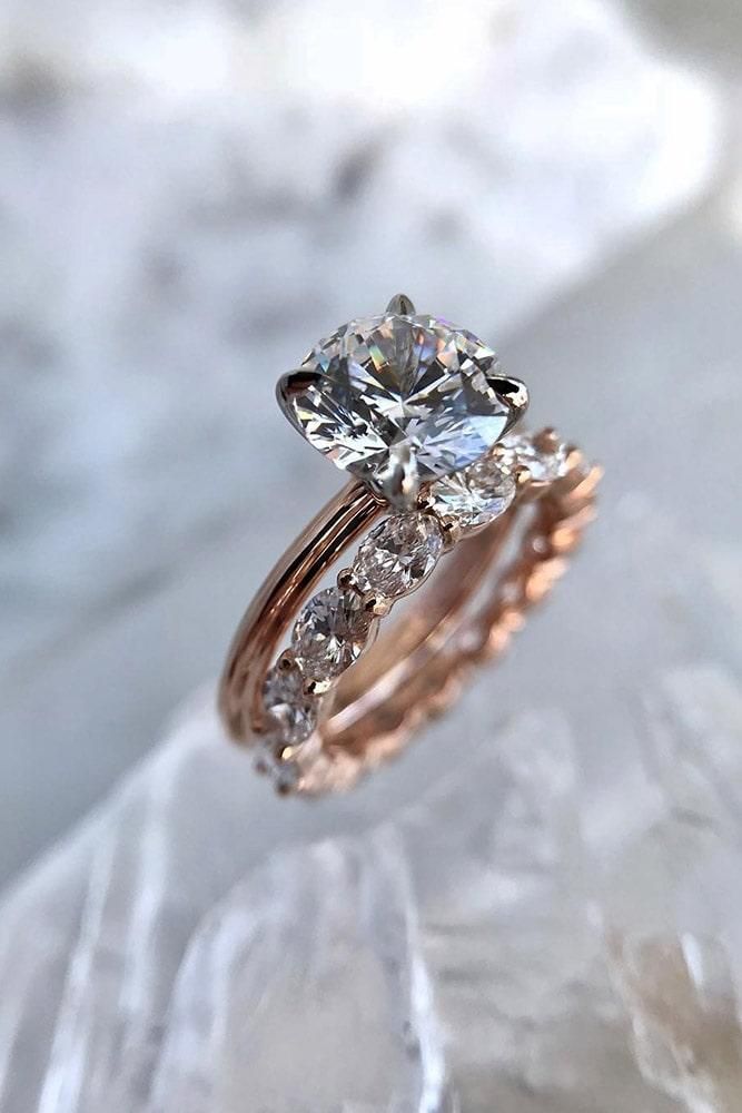 21 Amazing Bridal Sets For Any Style -   17 wedding Rose Gold ring ideas