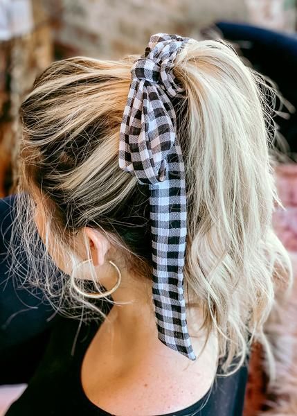 Gingham scrunchie with tie -   18 lifeguard hairstyles Summer ideas