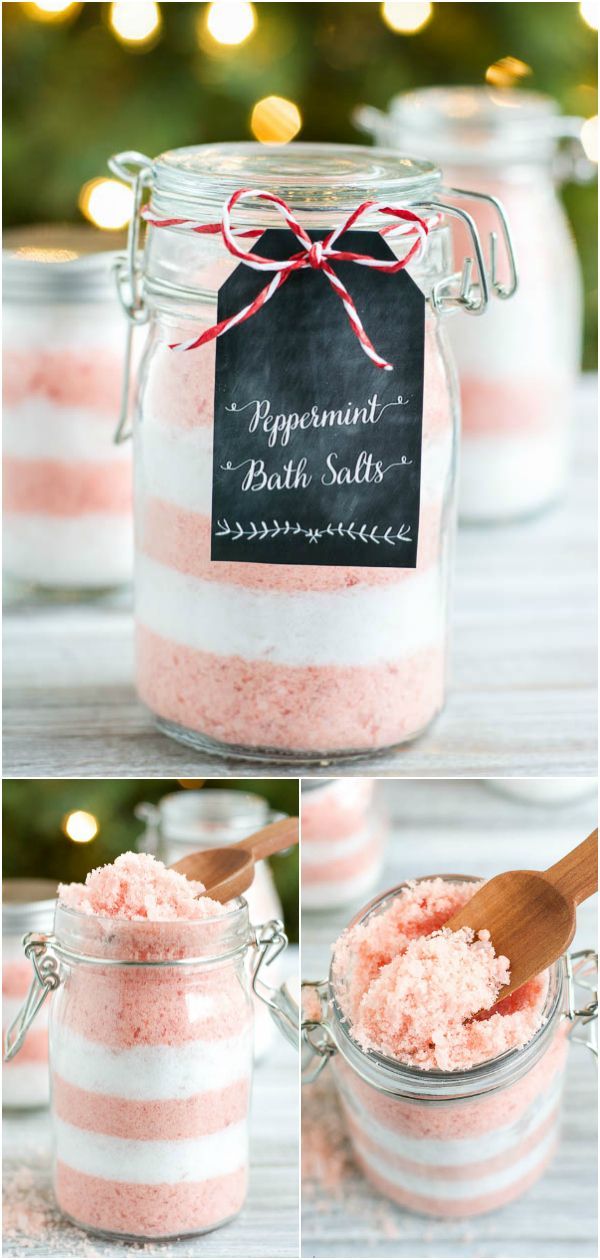 DIY Peppermint Bath Salts -   21 holiday Essentials bath bombs ideas