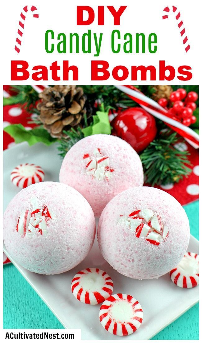 DIY Candy Cane Bath Bombs- Homemade Gift Idea -   21 holiday Essentials bath bombs ideas