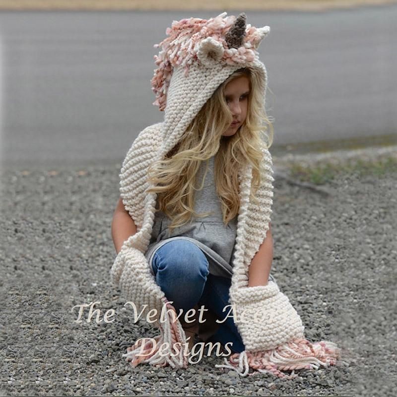 Knitted Unicorn Hat And Scarf Set -   22 knitting and crochet awesome ideas