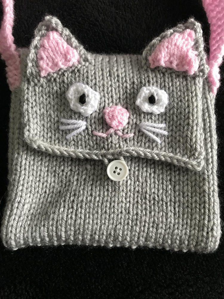 Kids cat bag purse -   22 knitting and crochet awesome ideas