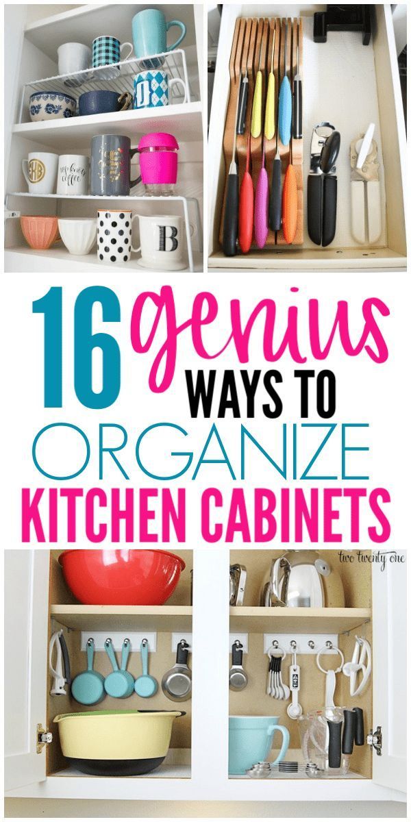 16 Genius Ways To Organize Kitchen Cabinets -   23 diy projects Storage kitchen cabinets ideas