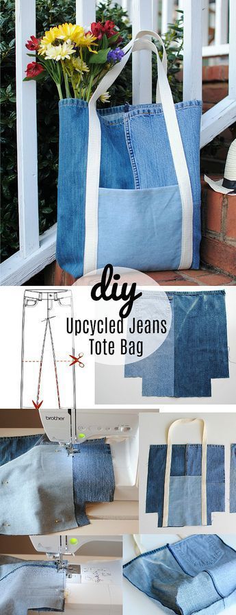 7 DIY Clothes Denim tote bags ideas
