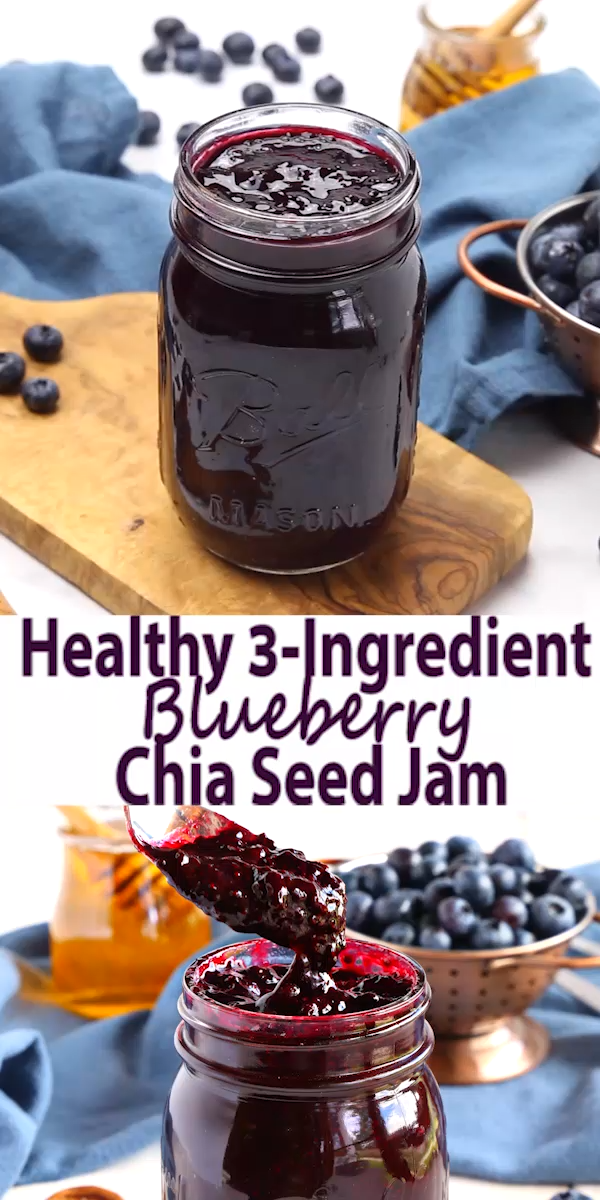 Healthy 3-Ingredient Blueberry Chia Seed Jam -   7 healthy recipes On The Go honey ideas