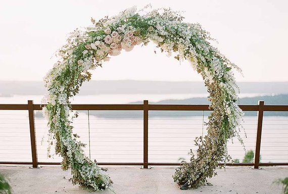 2 in 1 Passable and impassable Metal wedding round Arch Wedding Backdrop Floral Arch Bohemian Backdr -   9 wedding Backdrop backgrounds ideas