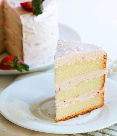 Lemon Cake with Strawberry Butter Cream Icing -   10 baby shower cake Flavors ideas