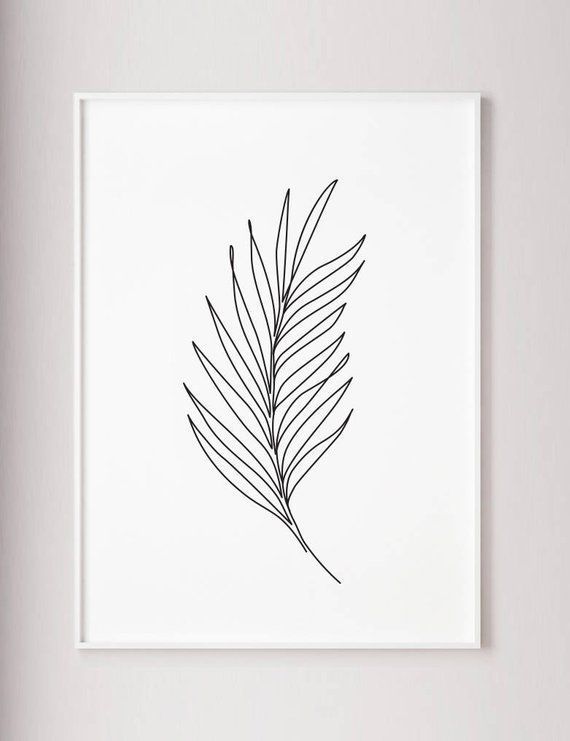 Palm Blatt drucken, Pflanzen Linie Kunst, abstrakte Wand Druck, minimal Art, eine Strichzeichnung, Wabi-Sabi, Kontur Zeichnung, modernen tropischen Plakat -   11 minimalist plants Drawing ideas