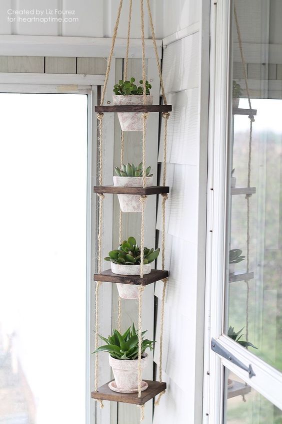 DIY Vertical Plant Hanger -   11 plants Decor corner ideas