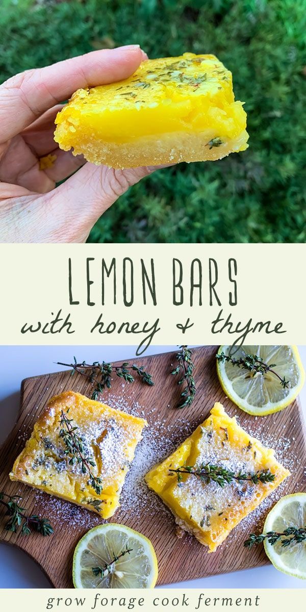Lemon Bars with Honey and Fresh Thyme (gluten free & paleo) -   12 desserts Bars honey ideas