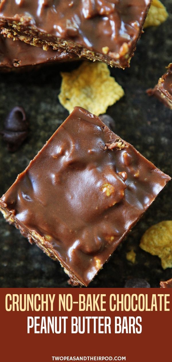 Crunchy No-Bake Chocolate Peanut Bars -   12 desserts Bars honey ideas