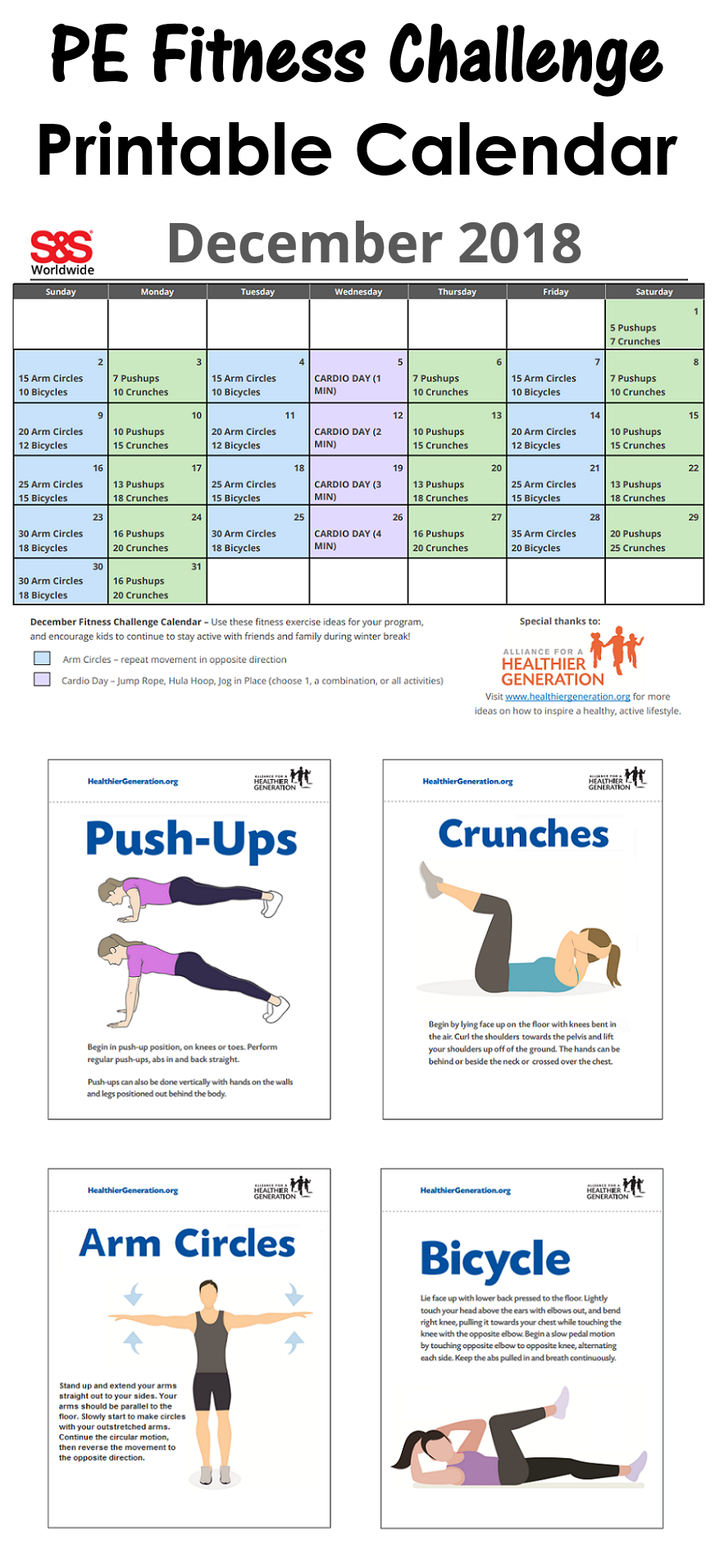 December Printable Fitness Challenge Calendar -   12 fitness Instagram calendar ideas