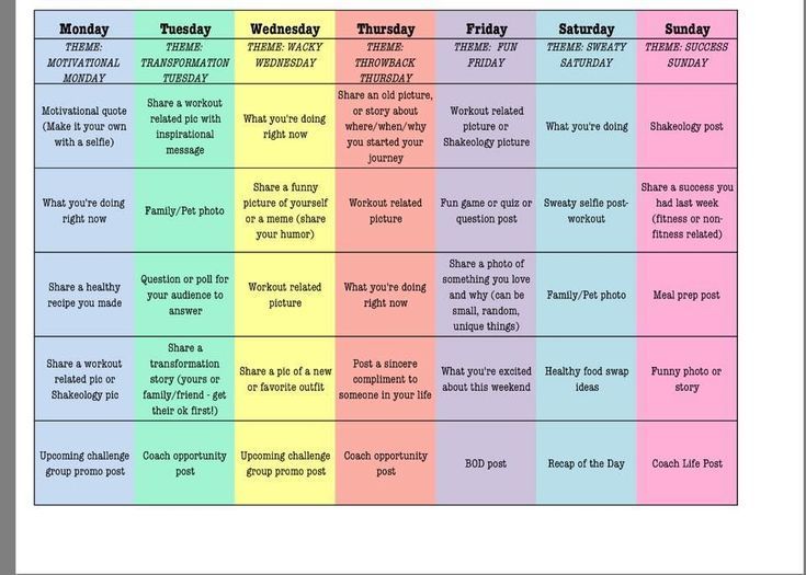 Beachbody social media posting schedule -   12 fitness Instagram calendar ideas