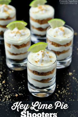 Key Lime Pie Shots -   13 desserts For Parties shot glasses ideas