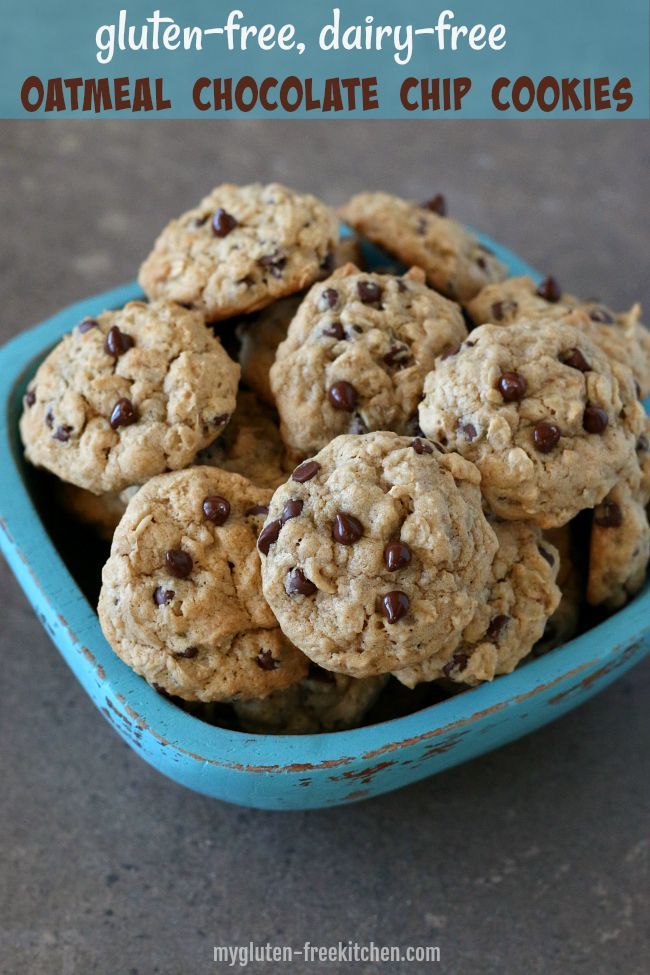 Gluten-free Oatmeal Chocolate Chip Cookies (dairy-free) -   13 healthy recipes Gluten Free chocolate chip cookies ideas