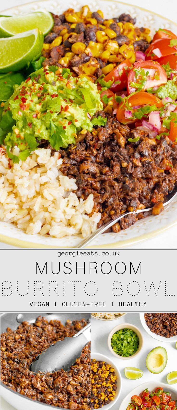 Mushroom Burrito Bowl with Smoky Black Beans & Salsa I -   13 healthy recipes Lunch vegan ideas