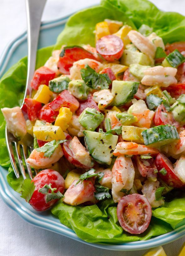 Shrimp Avocado Tomato Salad with Greek Yogurt Dressing -   13 healthy recipes Shrimp greek yogurt ideas