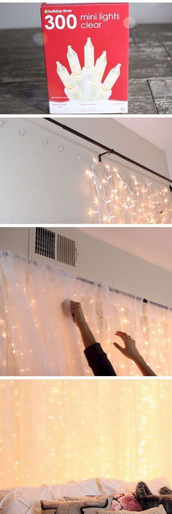 10 Cute DIY Ideas That Will Make Your Home Adorable -   13 room decor Art string lights ideas