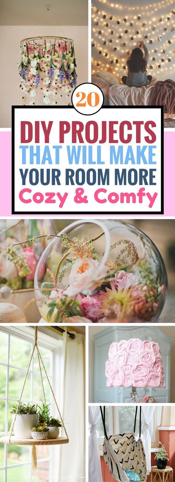 20 DIY Bedroom Project Ideas For A More Cozy And Comfy Room -   13 room decor Art string lights ideas