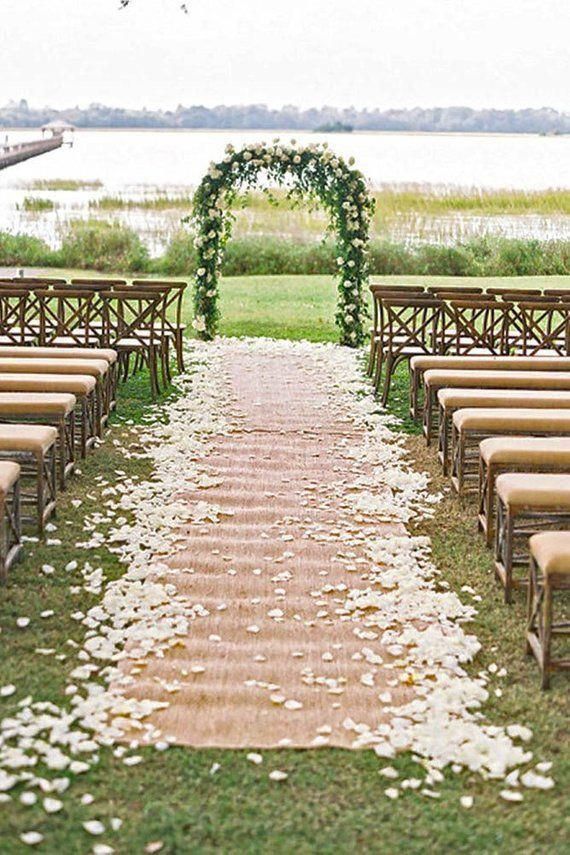 100 FT. Burlap Aisle Runner Rustic Shabby Chic Barn House Wedding Outdoor Woodsy Woodland Theme Romantic Jute Runner Ceremony Decorations -   13 wedding Outdoor small ideas
