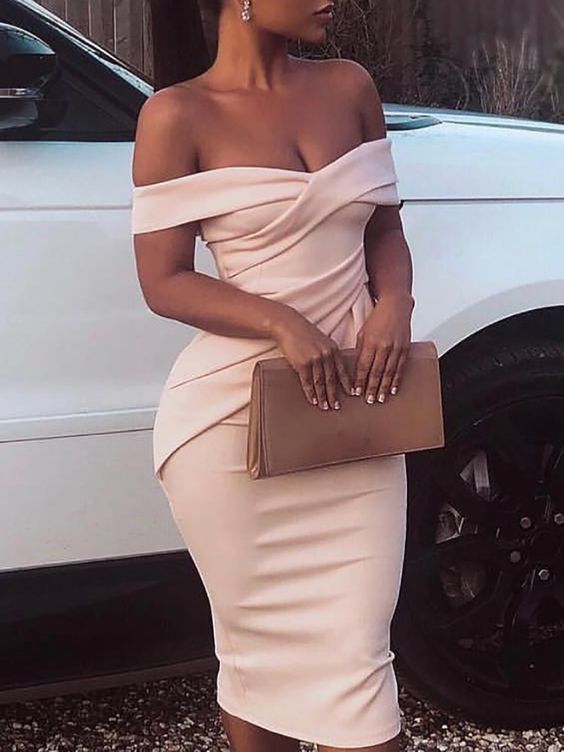 Cross Over Off Shoulder Ruched Bodycon Dress -   14 dress Bodycon love ideas