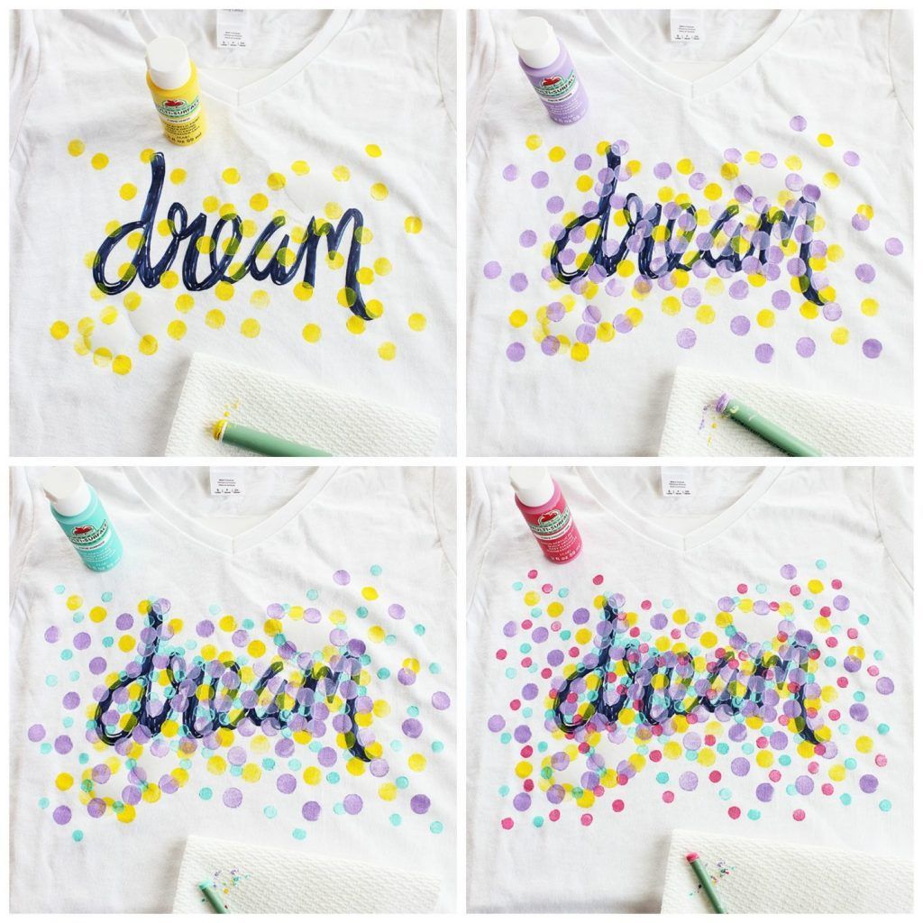 Confetti Freezer Paper Shirt - A fun craft for kids and tweens! -   15 DIY Clothes Paint freezer paper ideas