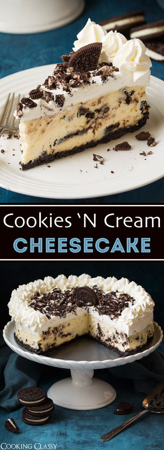 Cookies ‘N Cream Cheesecake -   16 desserts Cheesecake treats ideas