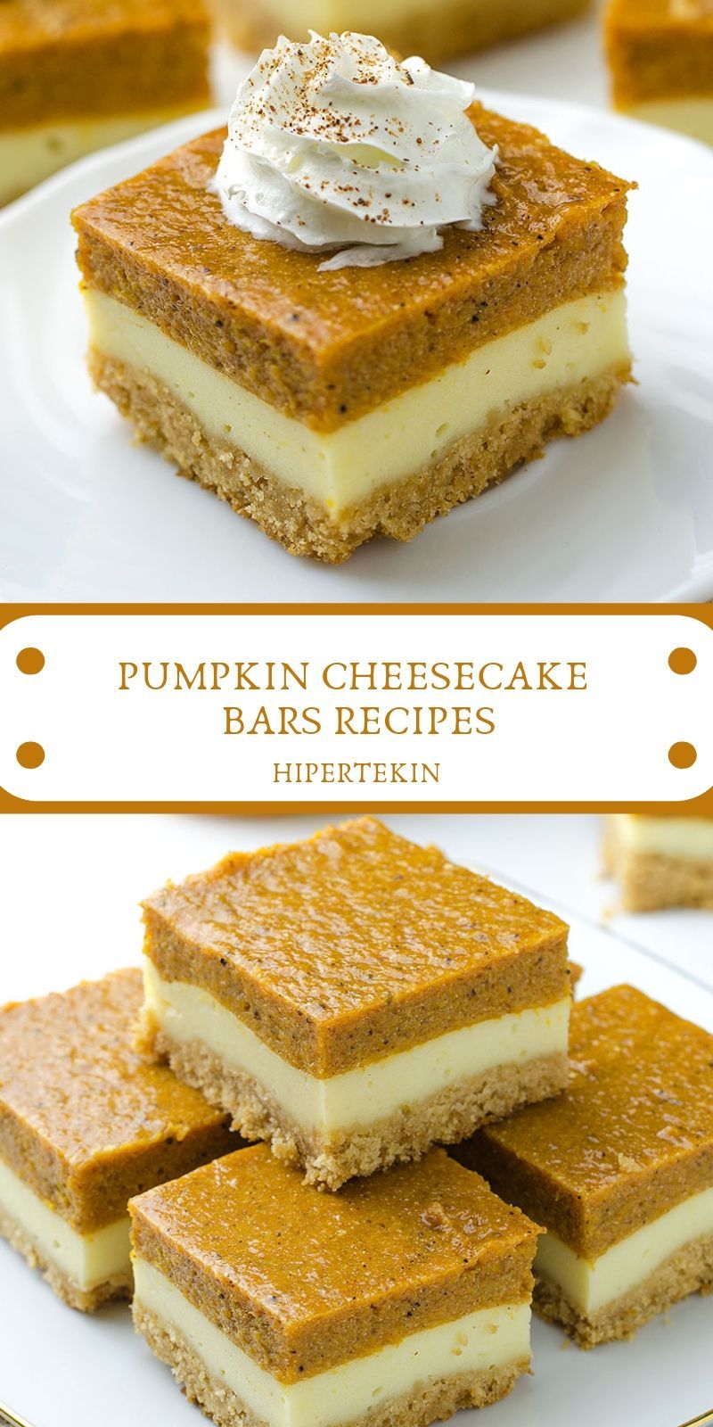 PUMPKIN CHEESECAKE BARS RECIPES -   16 desserts Cheesecake treats ideas