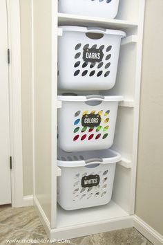 DIY Laundry Basket Organizer (...Built In -   16 DIY Clothes For Kids laundry rooms ideas