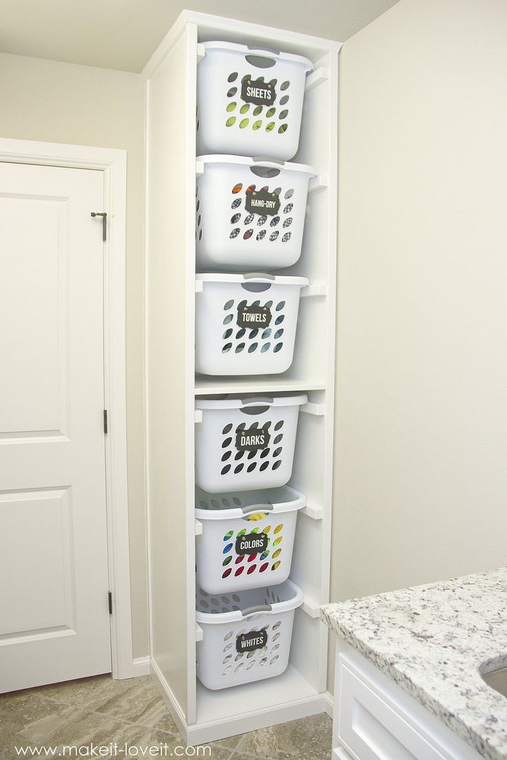 DIY Laundry Basket Organizer (...Built In -   16 DIY Clothes For Kids laundry rooms ideas