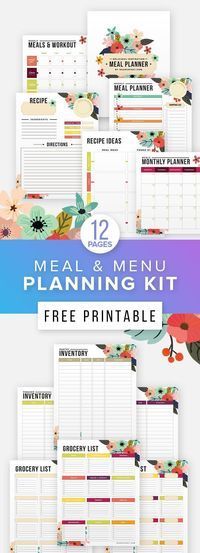 Free Printable Meal Planner & Fitness Planner -   16 fitness Design free printable ideas