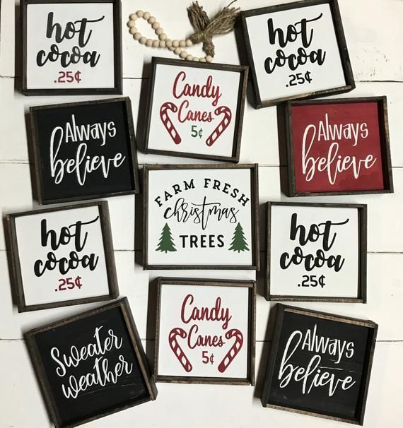 Christmas mini 6x6 sign - tiered tray sized sign - Christmas home decor - coffee bar - hot cocoa bar - candy canes -   16 holiday Signs vinyls ideas