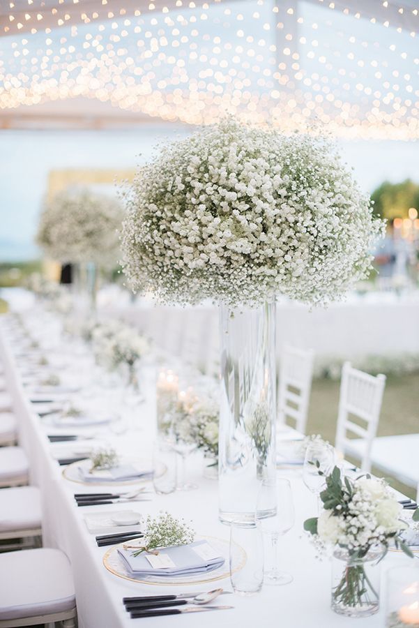 Elegant All Baby's Breath Wedding -   16 wedding Table white ideas