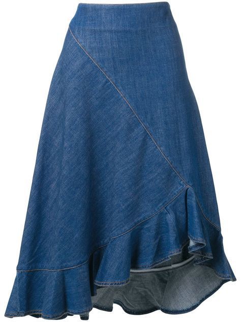 Kenzo Denim Ruffled Skirt -   17 dress Skirt models ideas