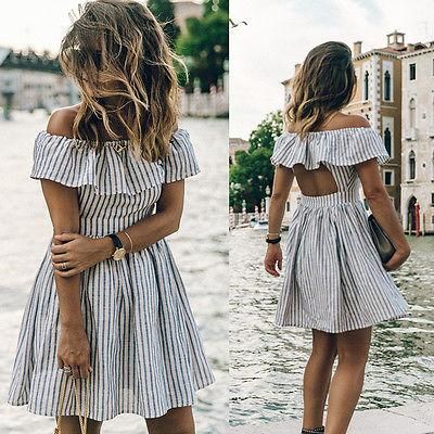 Off Shoulder Summer Boho Dress Backless -   17 sleeveless dress Summer ideas
