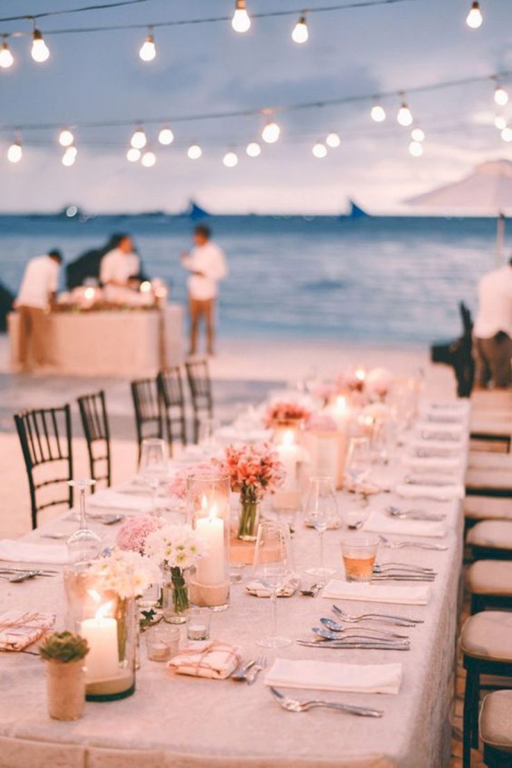 17 Coolest Beach Wedding Ideas -   17 wedding Table beach ideas