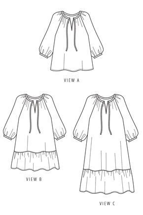 Roscoe Blouse Sewing Pattern by True Bias -   18 dress Patterns peasant ideas