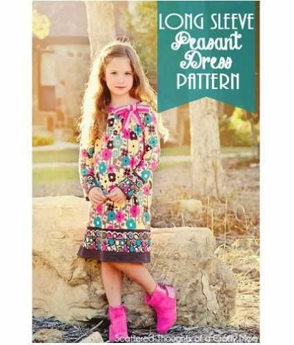 Free pattern: Long sleeved peasant dress for little girls -   18 dress Patterns peasant ideas
