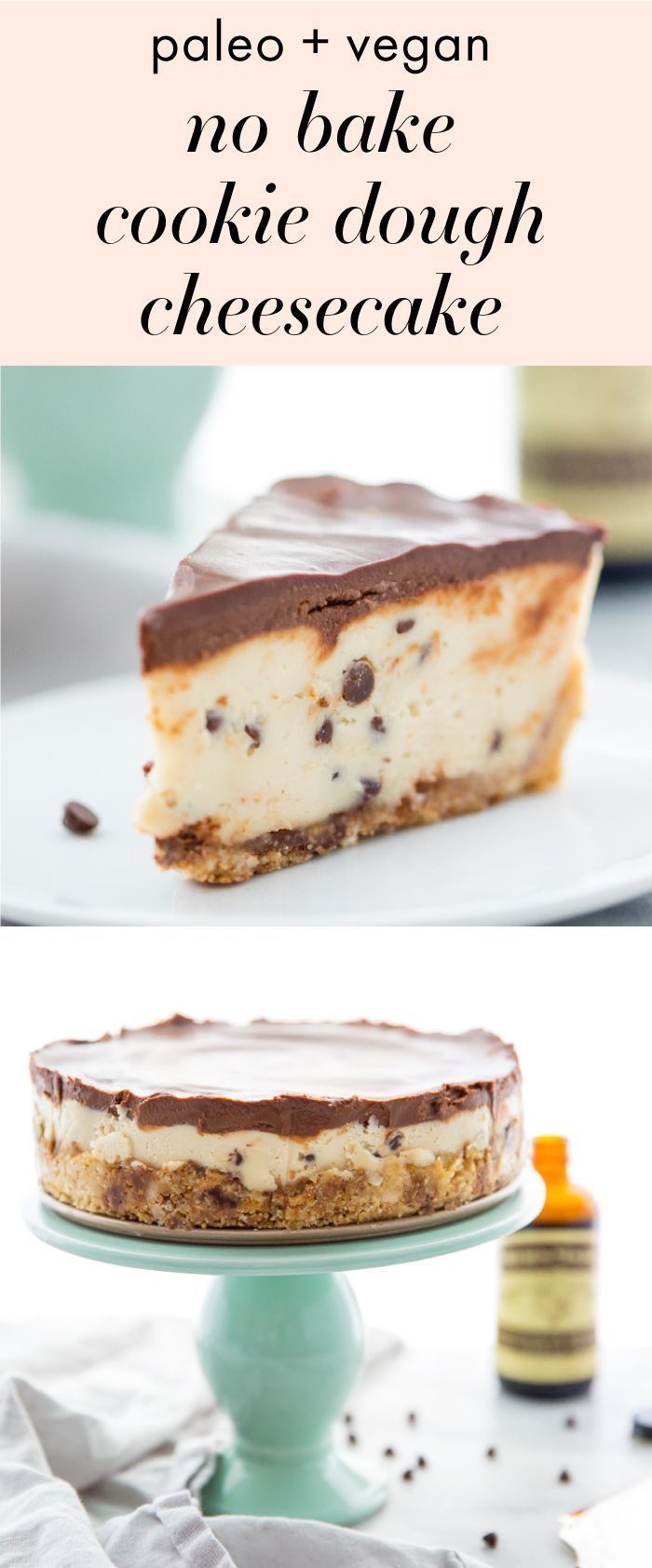 Vegan No Bake Cookie Dough Cheesecake (Paleo, Raw) -   18 holiday Appetizers no bake ideas