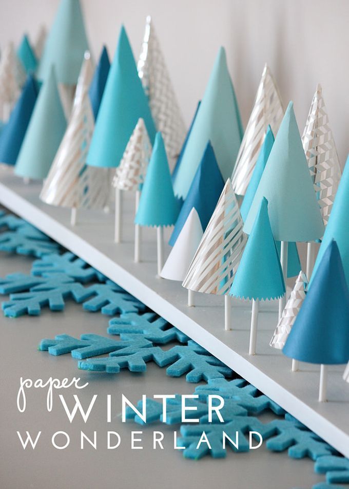 Paper Winter Wonderland Decor - -   18 room decor Christmas paper snowflakes ideas
