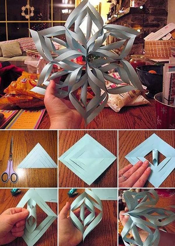 How to DIY 3D Decorative Snowflake -   18 room decor Christmas paper snowflakes ideas