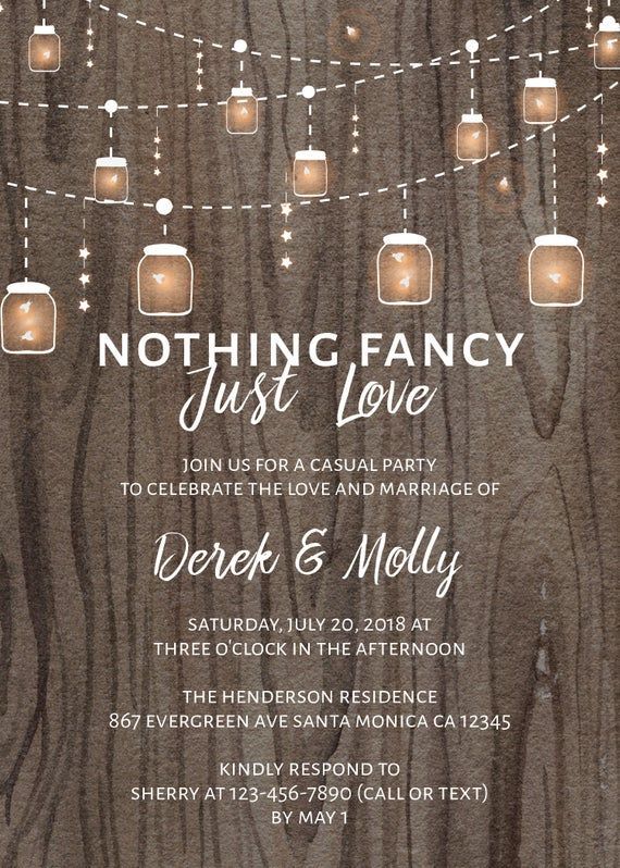 Rustic Wedding Reception Invitations, Casual Elopement Party Cards, Nothing Fancy Just Love #40 -   18 wedding Rustic party ideas