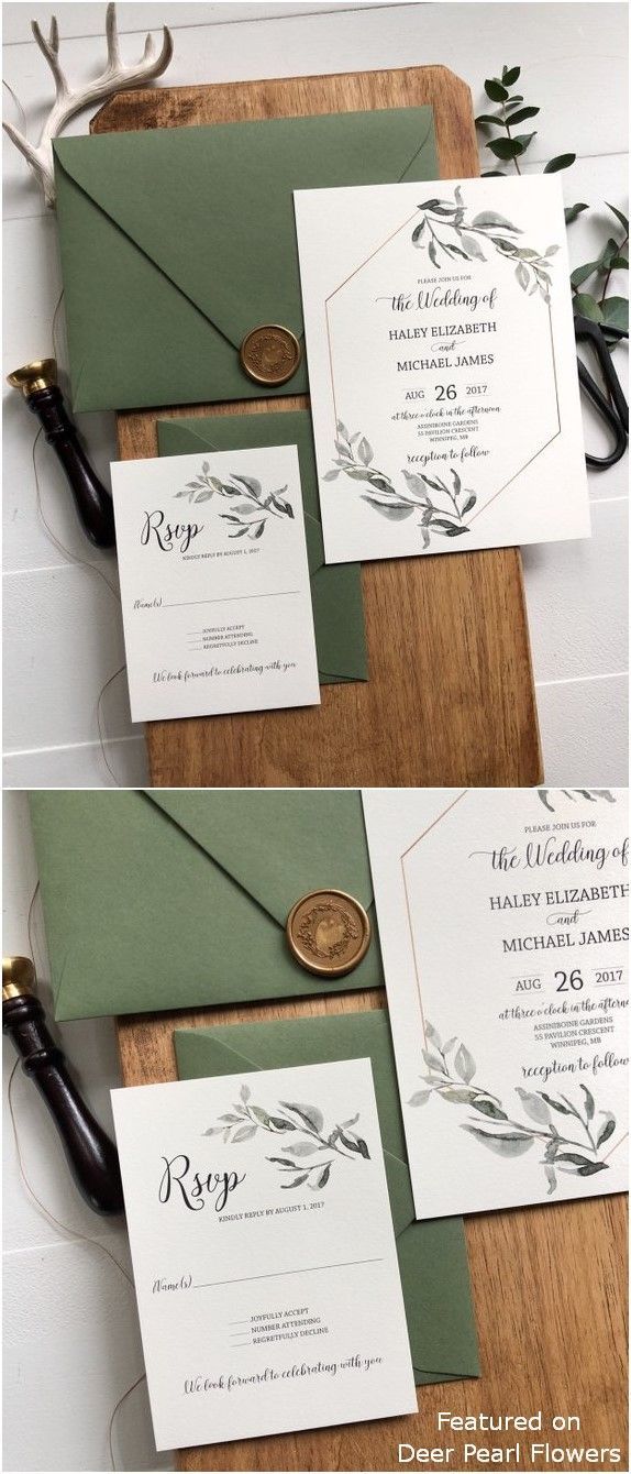 Greenery Wedding Invitations -   18 wedding Rustic party ideas